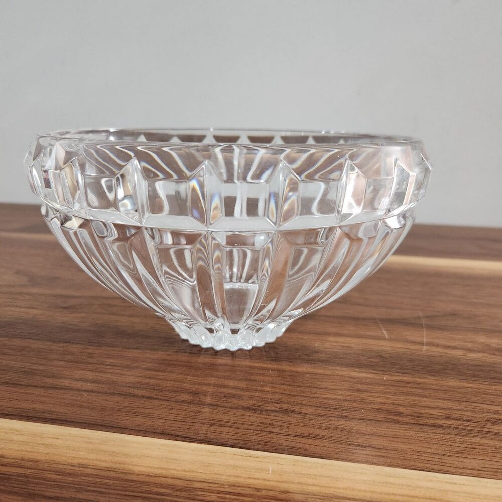 Mikasa Reflections Austria Heavy Lead Crystal Bowl Dish Vintage Tapered Base